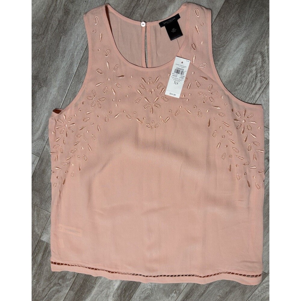 ann taylor embroidered tank top